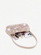 Crocodile Embossed Baguette Bag