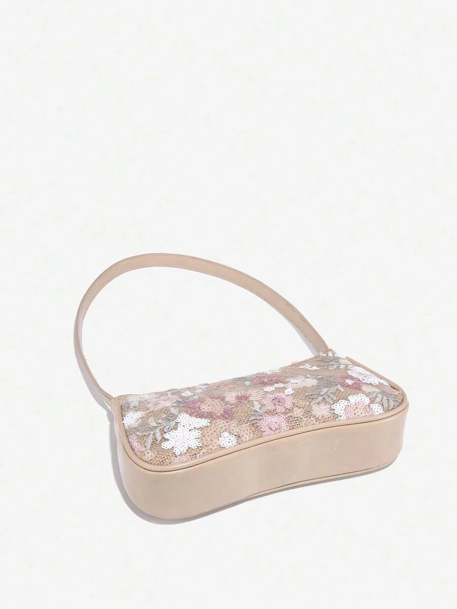 Crocodile Embossed Baguette Bag