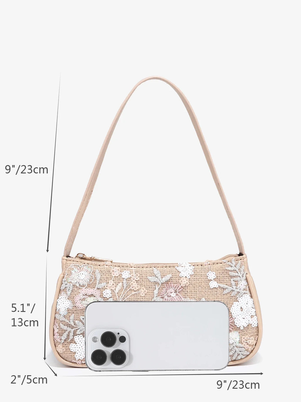 Crocodile Embossed Baguette Bag
