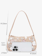 Crocodile Embossed Baguette Bag