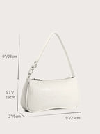 Crocodile Embossed Baguette Bag