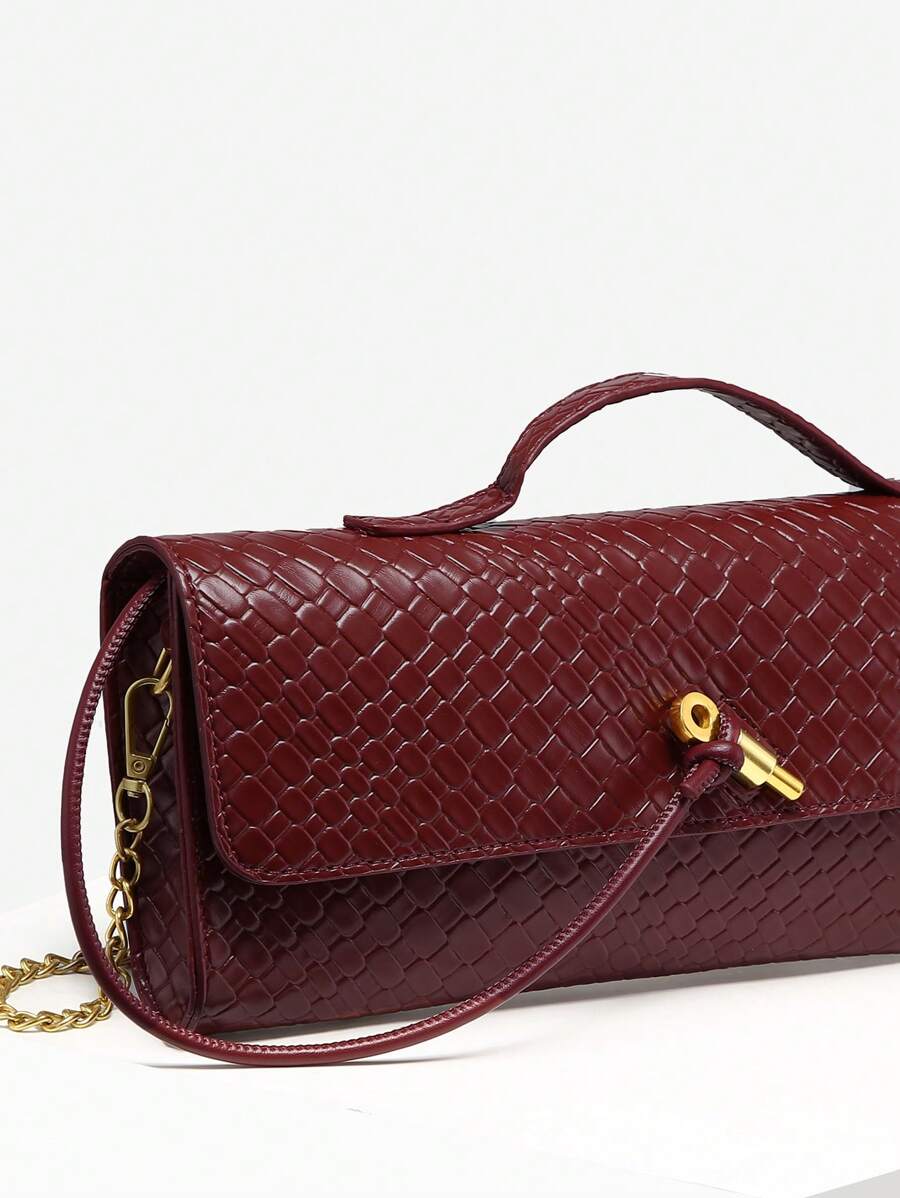 Woven Texture Kisslock Clutch Evening Bag