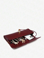 Woven Texture Kisslock Clutch Evening Bag