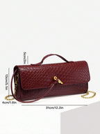 Woven Texture Kisslock Clutch Evening Bag