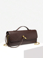 Woven Texture Kisslock Clutch Evening Bag