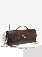 Woven Texture Kisslock Clutch Evening Bag