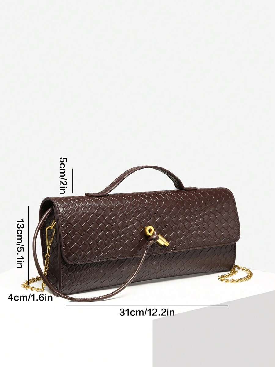 Woven Texture Kisslock Clutch Evening Bag