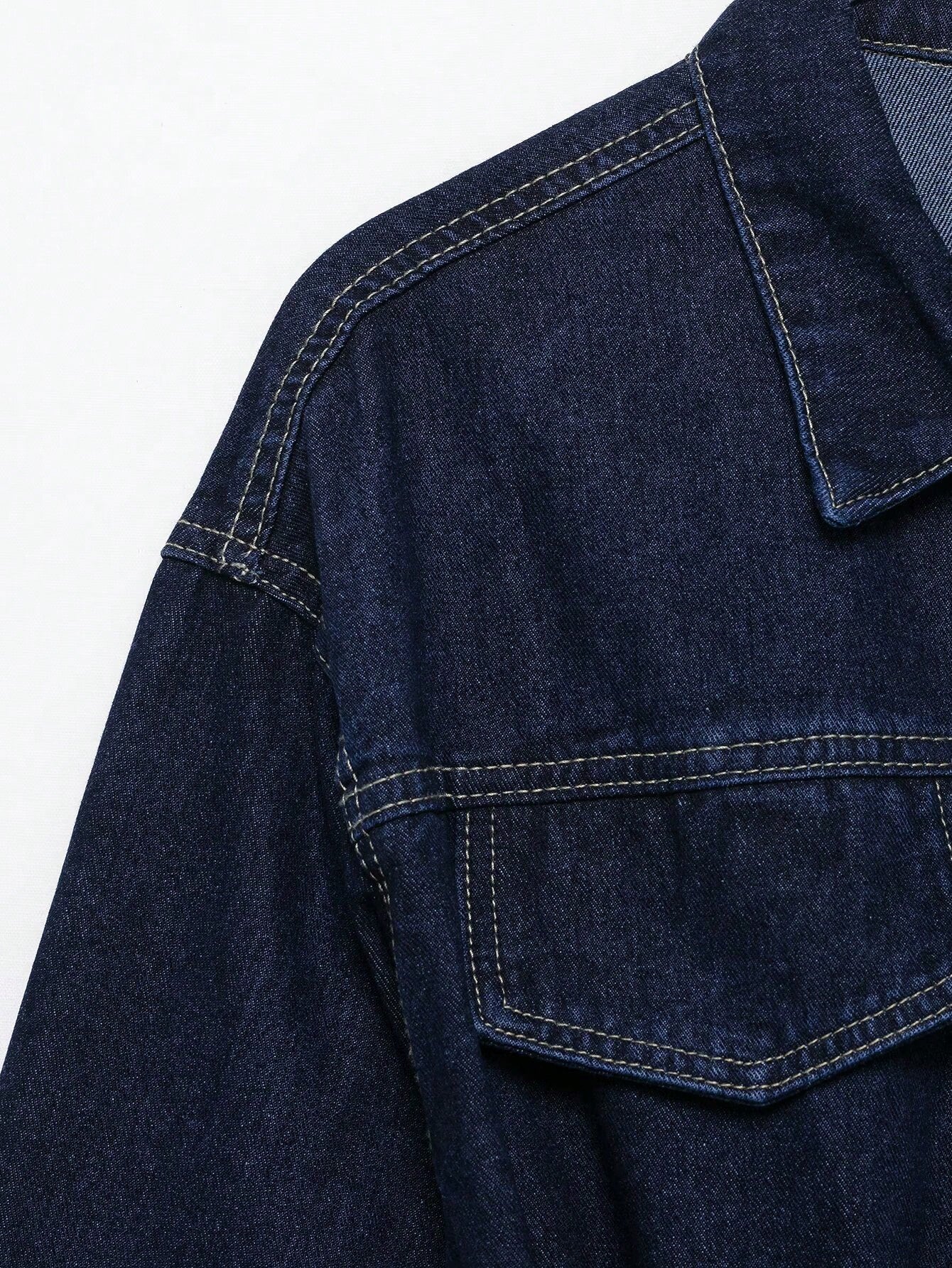 Retro Belted Denim Collar Jacket