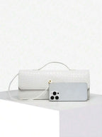 Woven Texture Kisslock Clutch Evening Bag