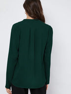 Elegant Pleated Blouse For Office Wear Folded Detailing