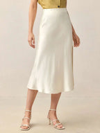 A Line Skort With Side Slit Midi Length Elegant Design