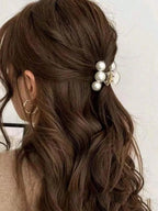 Pearl Hair Claw Clip Keeps Side Bangs Secure All Day