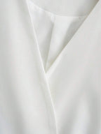 Solid Color Cross Belt Vest Top With Lace Up V Neck Batwing Sleeve Casual Spring Autumn