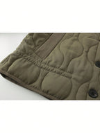 Quilted Padded Zip Front Jacket With Pockets