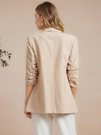 Shawl Collar Blazer Three Quarter Sleeve Unlined Chic