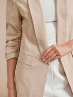 Shawl Collar Blazer Three Quarter Sleeve Unlined Chic