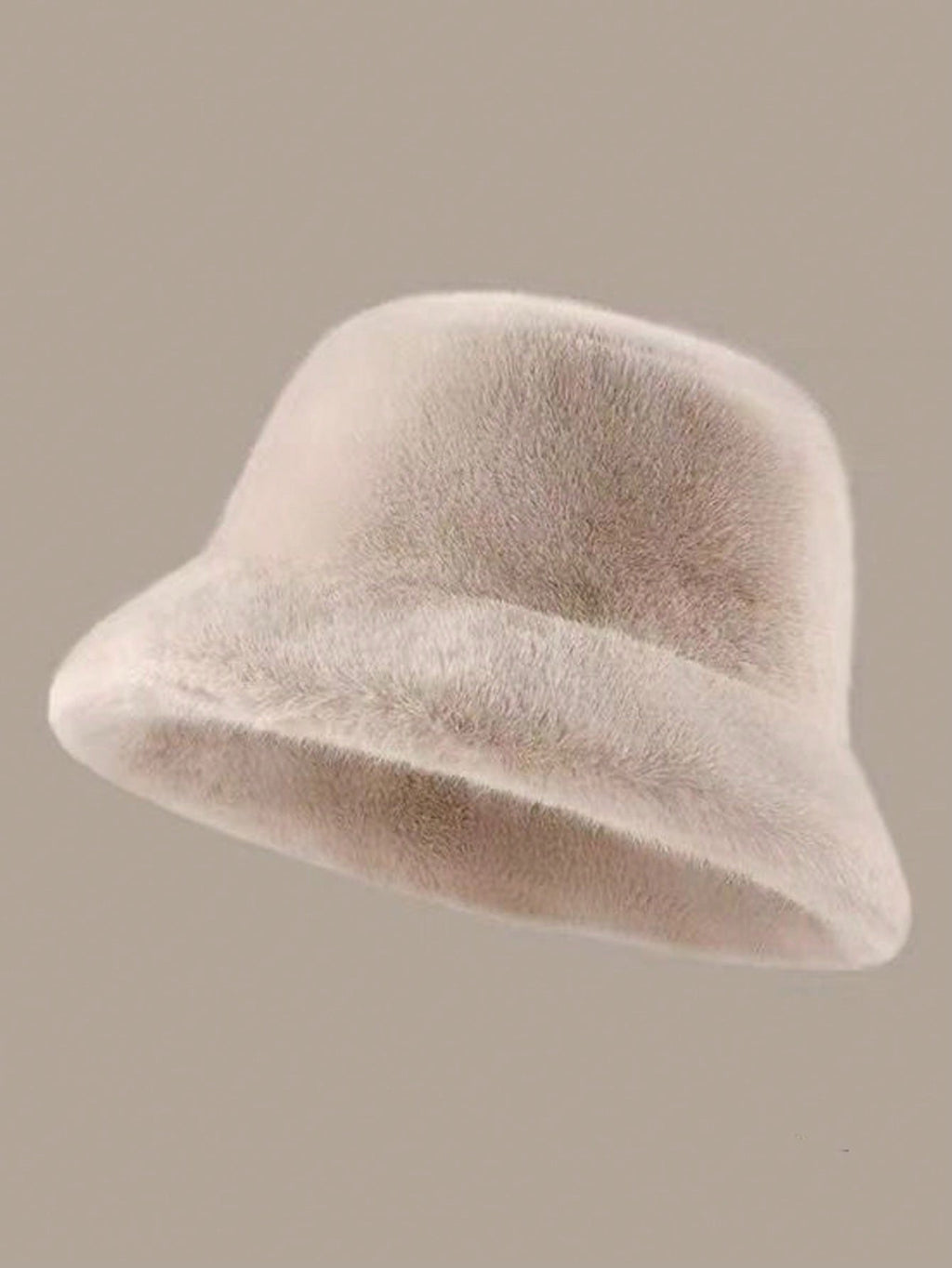 Plush Autumn Windproof Bucket Hat For Women Solid Color Casual Polyester Warm Winter Cap