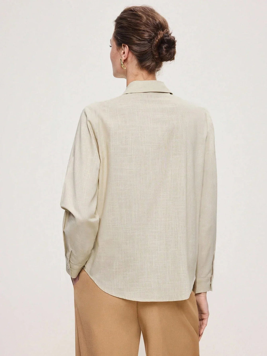 Timeless Style Shirt Button Front With Collar Long Sleeve