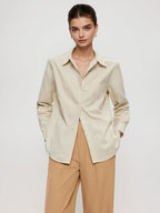 Timeless Style Shirt Button Front With Collar Long Sleeve
