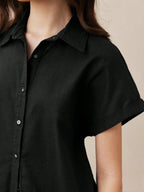 Front Open Collar Casual Shirt Button Front Classic Fit