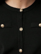 Knit Cardigan With Button Front For Workwear Comfort