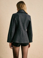 Shawl Collar Coat Cinched Waist For Warmth And Style
