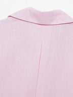 Sky Blue Button Front Shirt For Women Casual Office Everyday Wear Versatile Daily Shirt