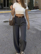 Vintage Glam High Waist Loose Pants
