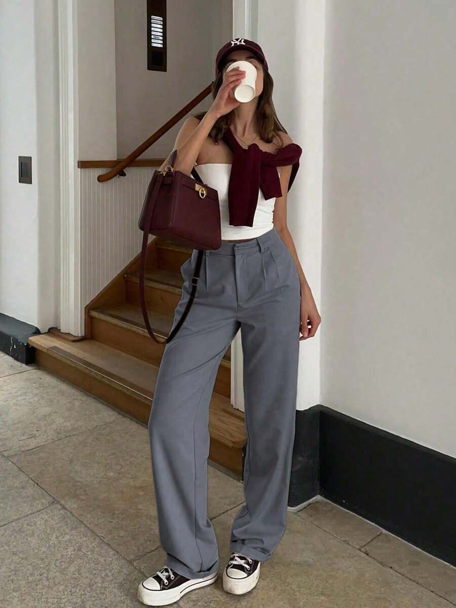 Vintage Glam High Waist Loose Pants