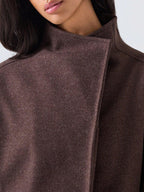 Minimalist Wool Blend Jacket Double Breasted With Pockets