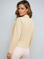 Knit Blazer Open Front Versatile Office Wear Chic Elegance
