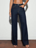Straight Leg Dark Wash Denim Pants