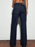 Straight Leg Dark Wash Denim Pants