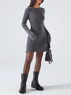 Ribbed Knit Sweater Dress Casual Versatile Everyday Chic