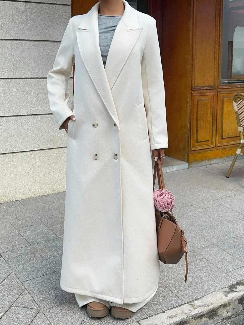 Wool Coat Double Breasted For Elegant Autumn Style