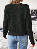 Cozy Knit Sweater With Half Zip Button Front Versatile