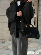 Elegant Wool Coat With Pocket Front Button Timeless Style