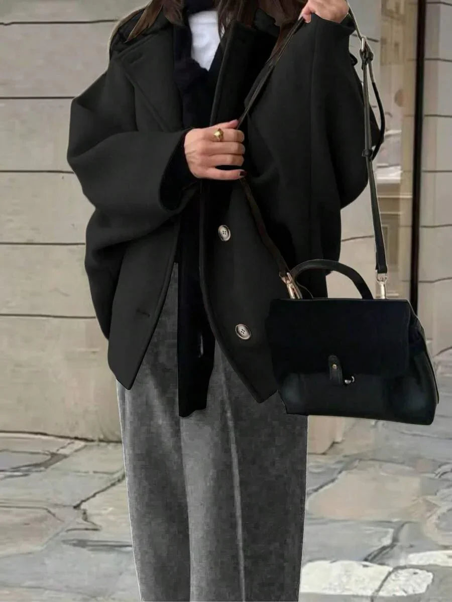 Elegant Wool Coat With Pocket Front Button Timeless Style