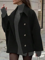 Elegant Wool Coat With Pocket Front Button Timeless Style