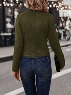 Double Breasted Short Jacket With Stand Collar Comfort