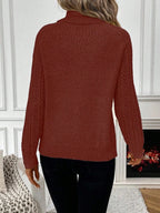 White Pointelle Hollow Out Raglan Sleeve Pullover Sweater Cozy Winter Casual Knit For Daily Wear