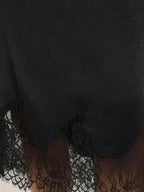 Elegant Black Asymmetrical Lace Hem Skirt With Fringe Plaid A Line For Night Out And Party Wear