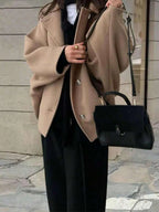 Elegant Wool Coat With Pocket Front Button Timeless Style
