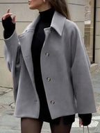 Elegant Wool Coat With Pocket Front Button Timeless Style