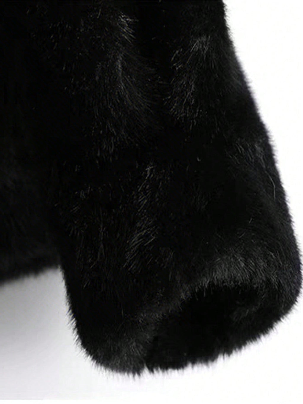 Elegant Black Faux Fur Coat For Women Stand Collar Long Sleeve Regular Fit Winter Wardrobe Essential