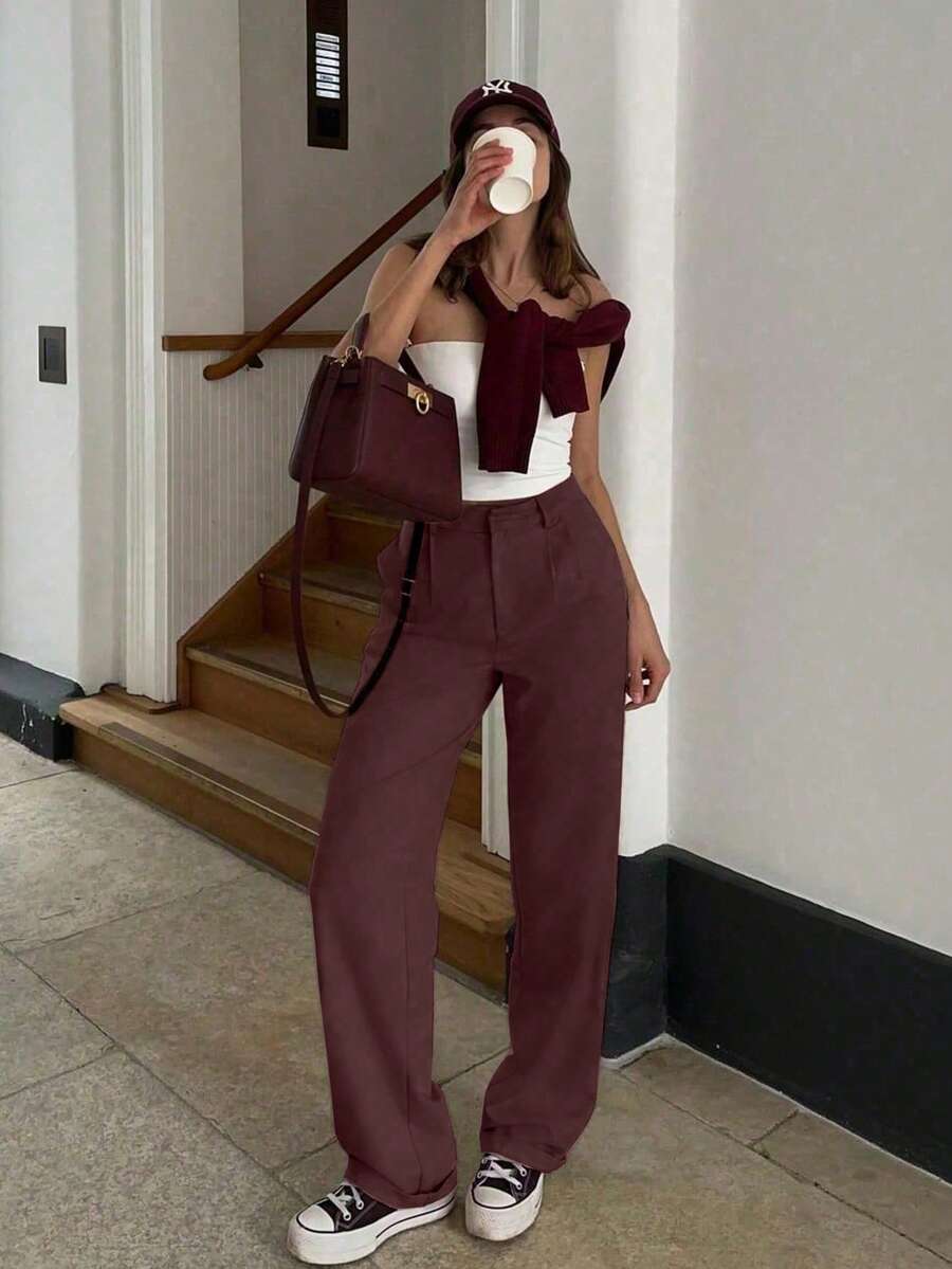 Vintage Glam High Waist Loose Pants