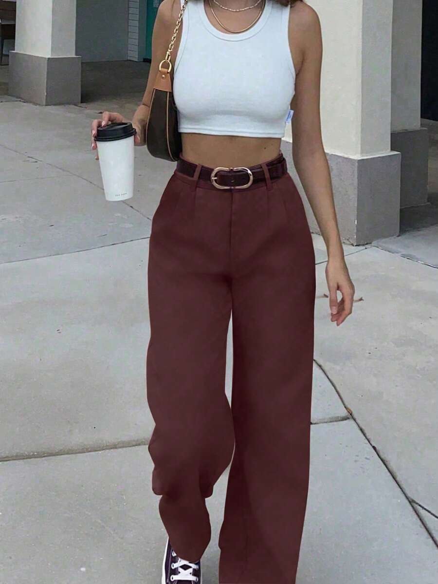 Vintage Glam High Waist Loose Pants
