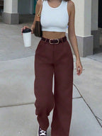 Vintage Glam High Waist Loose Pants