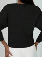 V Neck Long Sleeve Button Front Knit Cardigan