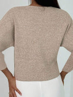 V Neck Long Sleeve Button Front Knit Cardigan